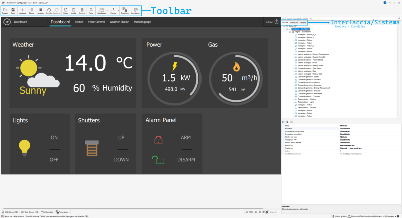 Interfaccia del Thinknx Configurator