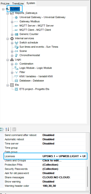 Accessing the license editor