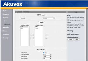 Impostazione Codec SIP Impostazione Codec SIP