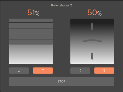Esempio di una tapparella con movimento Su/Giù & Rotazione Esempio di una tapparella con movimento Su/Giù & Rotazione