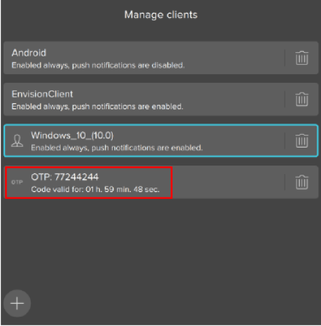 OTP created OTP created