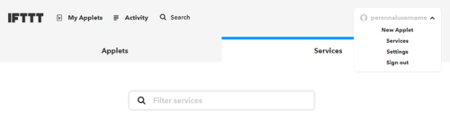 Nome utente IFTTT Nome utente IFTTT