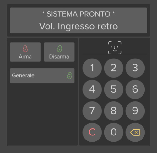 Esempio di Tastiera Allarme Esempio di Tastiera Allarme