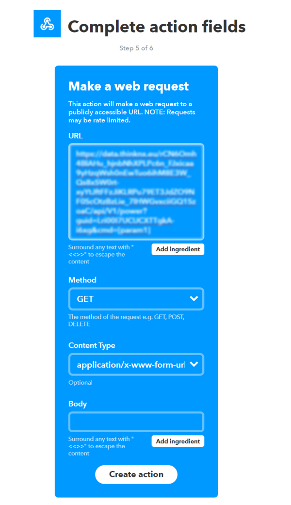 Creazione di un'azione per thinknx Creazione di un'azione per thinknx