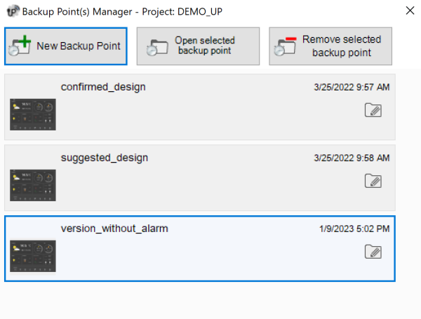 Project Backup Points Project Backup Points