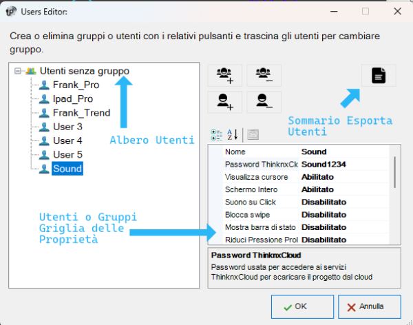 Editor utenti e gruppi Editor utenti e gruppi