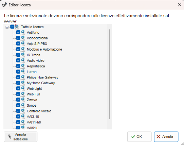 Editor delle licenze Editor delle licenze