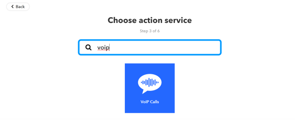 Aggiungi VoIP come azione Aggiungi VoIP come azione